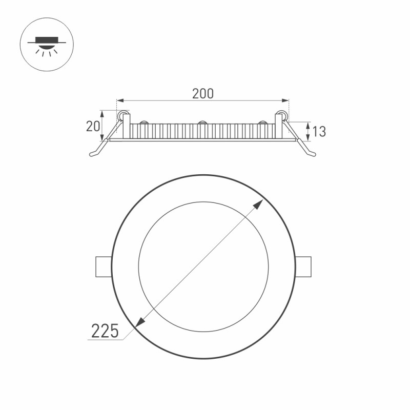 Офисный светильник Arlight 020118 *22,5*1,3 см, 21W, белый (дневной)K,