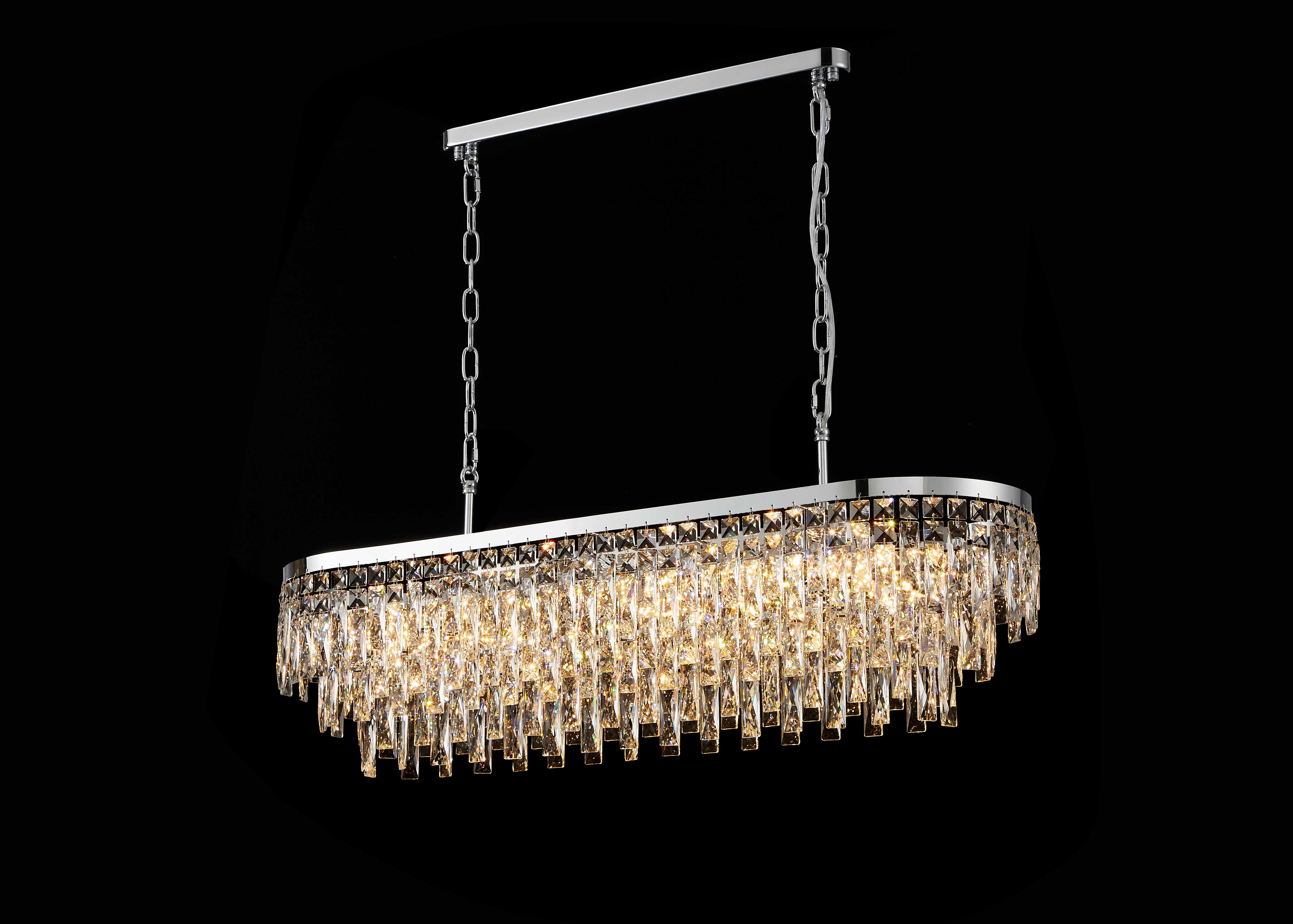 Люстра 1000*300*250, 10*E14, 40W NewRgy Cristallo NW722-L1000*W300*H250 Chrome, Хром