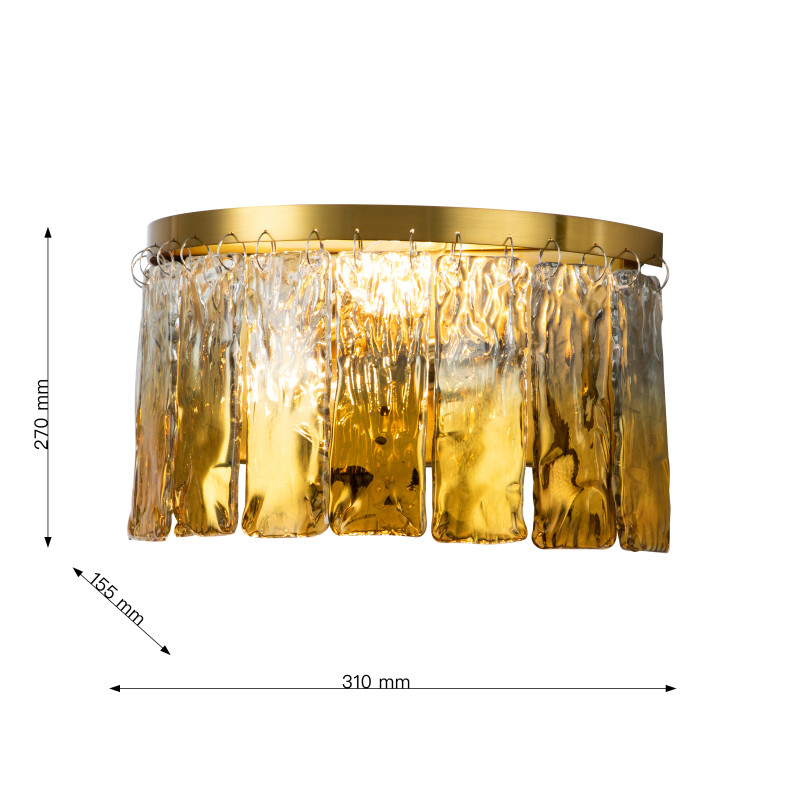 Бра Favourite Midas 3017-2W, D155*W310*H270, золотой латуни стеклянный декор выполнен по муранской технологии с частичным золочением