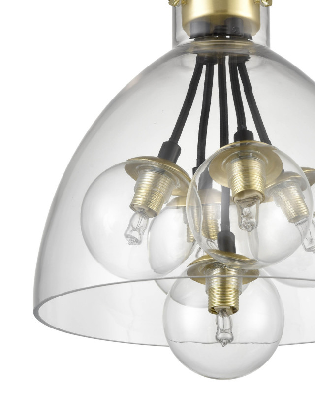 Подвесной светильник  25*194 см, 5*G9 латунь, черный Vele Luce Caramella VL5904P25