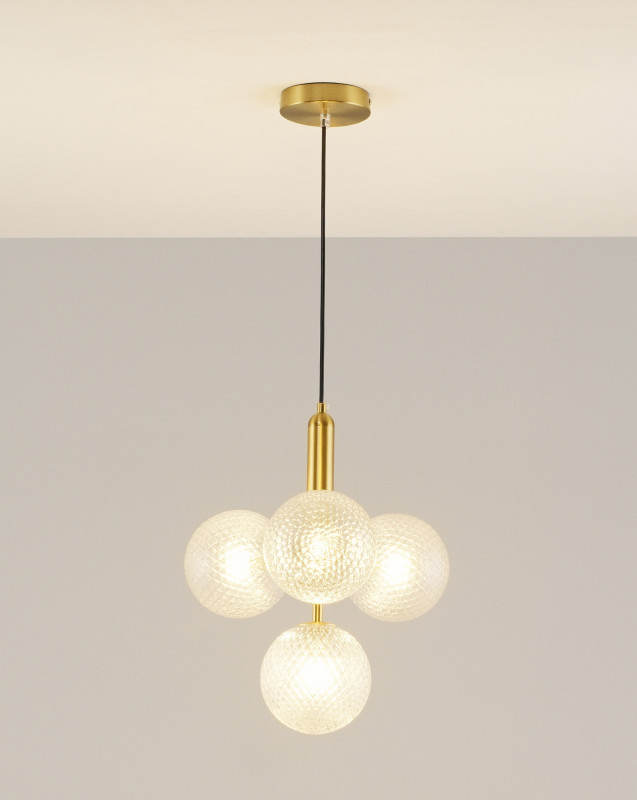 Подвесная люстра 18*29 см, G9 240 W, Moderli Covey V2051-P Латунь