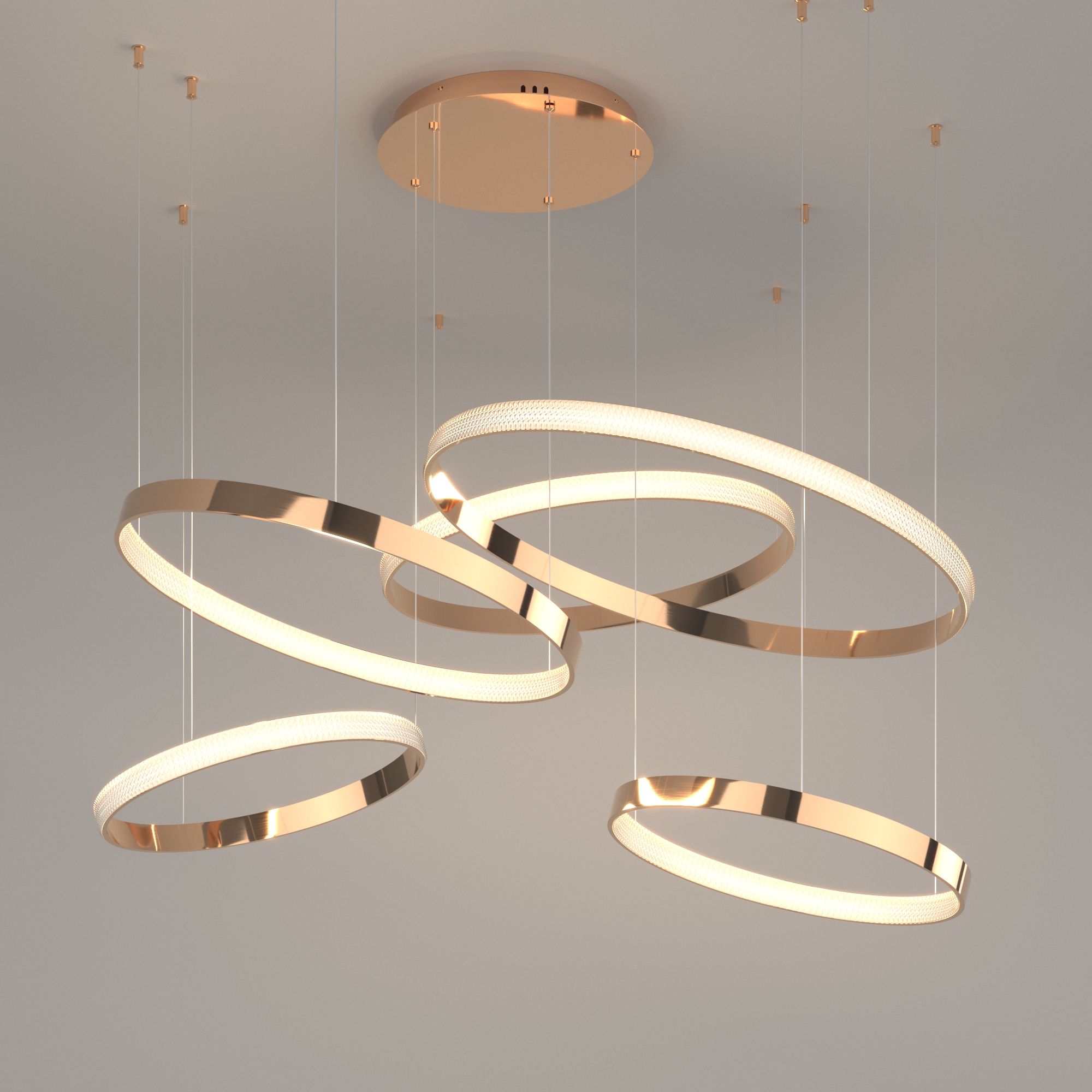 Светильник 128*142*110 см, *LED, 160W, 3300;4200;6500 Eurosvet Posh 90175/5, медь