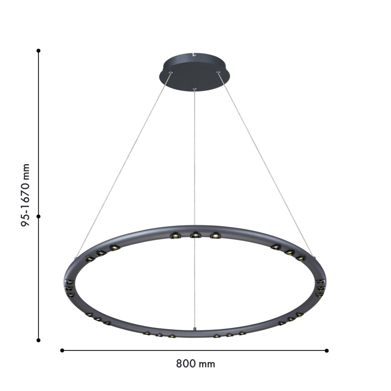 Подвесная люстра 80*167 см, 45.9W, Favourite Celler 4321-8P темно–серый