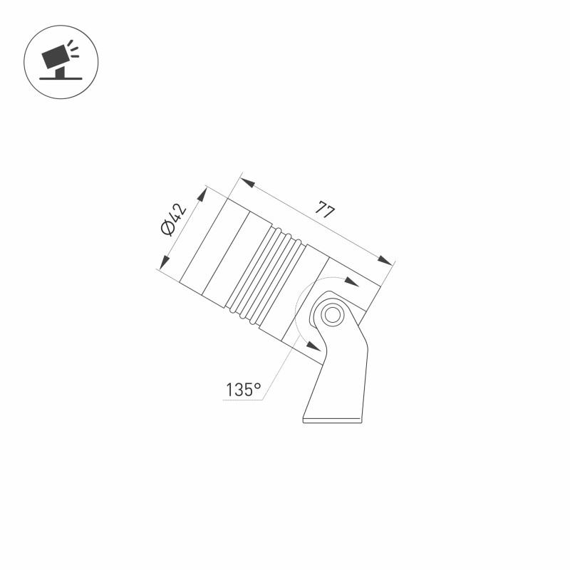 Прожектор Arlight 042661 4,2*4,2*7,7 см, 5W, белый (теплый)K,