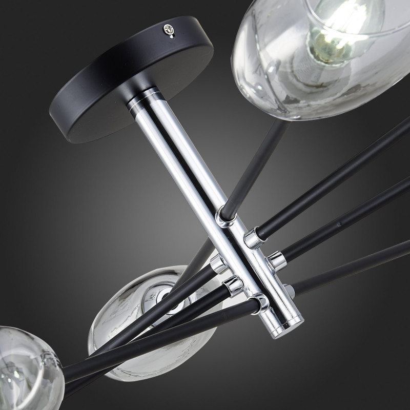 Люстра потолочная 84 см,  EVOLUCE GLOA SLE155512-08 Черный, Хром