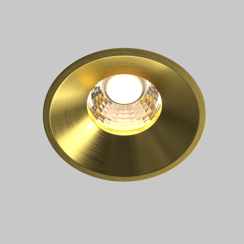 Встраиваемый светильник 8*8*6 см, LED, 12W, 3000К, Maytoni Technical ROUND DL058-12W3K-BS латунный