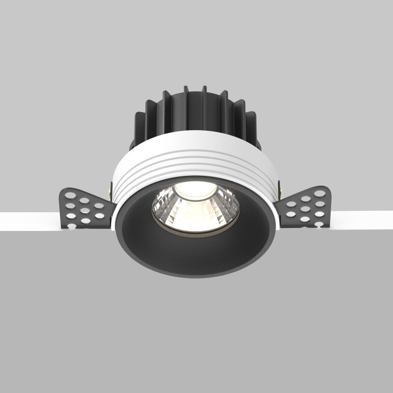 Встраиваемый светильник 7,4*7,4*6 см, LED, 12W, 4000К, Maytoni Technical ROUND DL058-12W4K-TRS-B черный