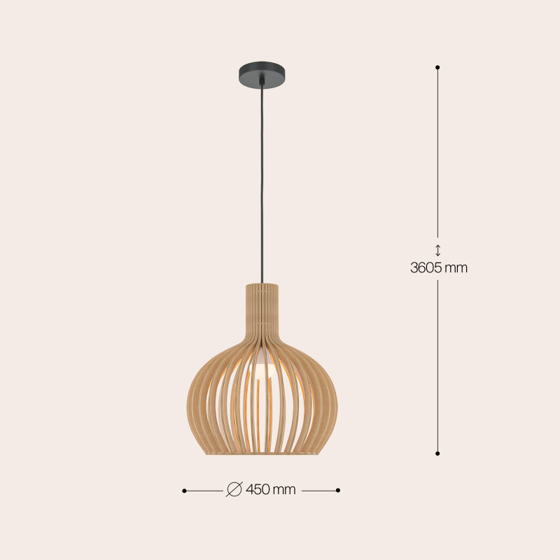 Светильник 45 см, Maytoni Roots MOD194PL-01W1, черный-дерево