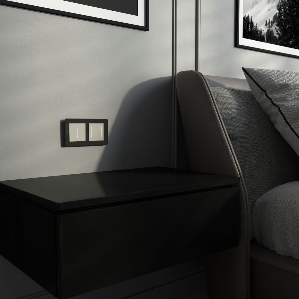 W4523641 Умный сенсорный выключатель двухклавишный, дымчатый Werkel, 4690389213939