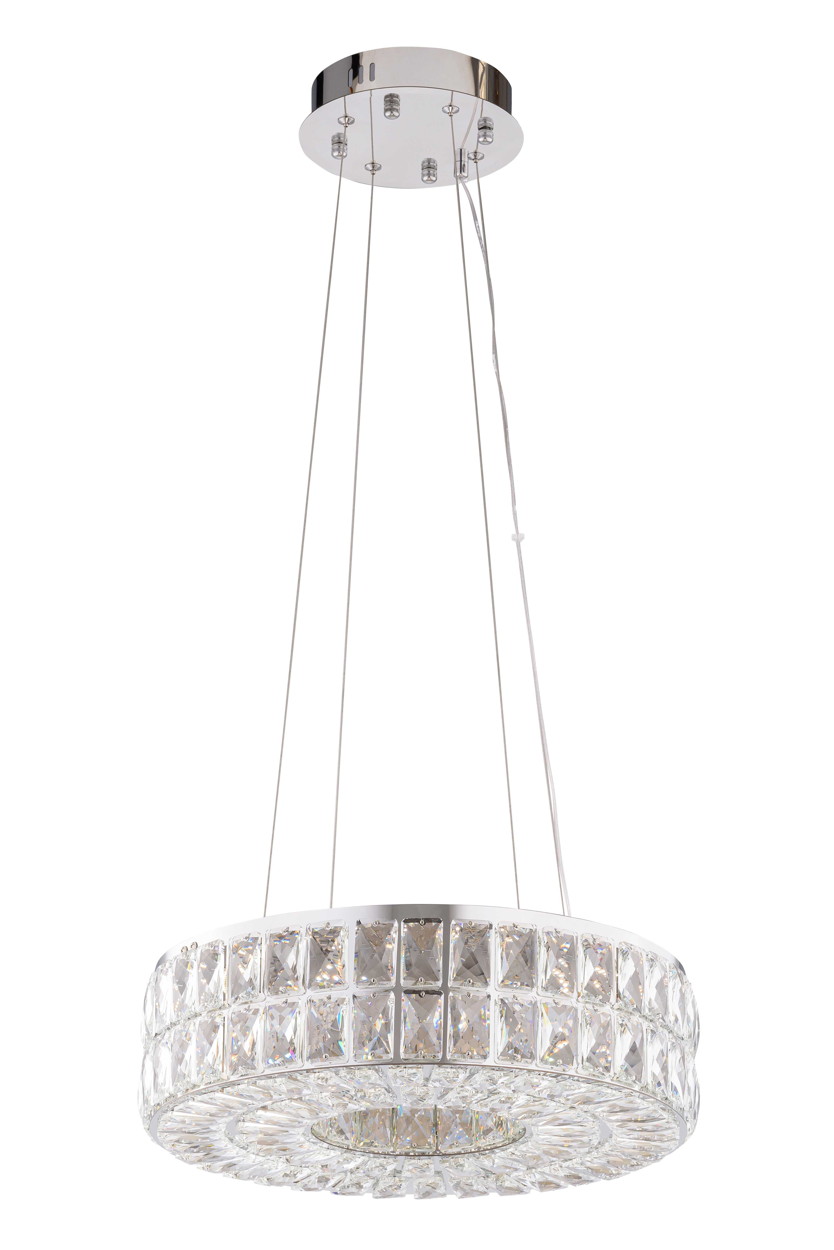 Люстра 400*1200, LED, 36W 3000-6000K NewRgy Cristallo 2786R/36W CHROME+CLEAR, Хром+Прозрачный