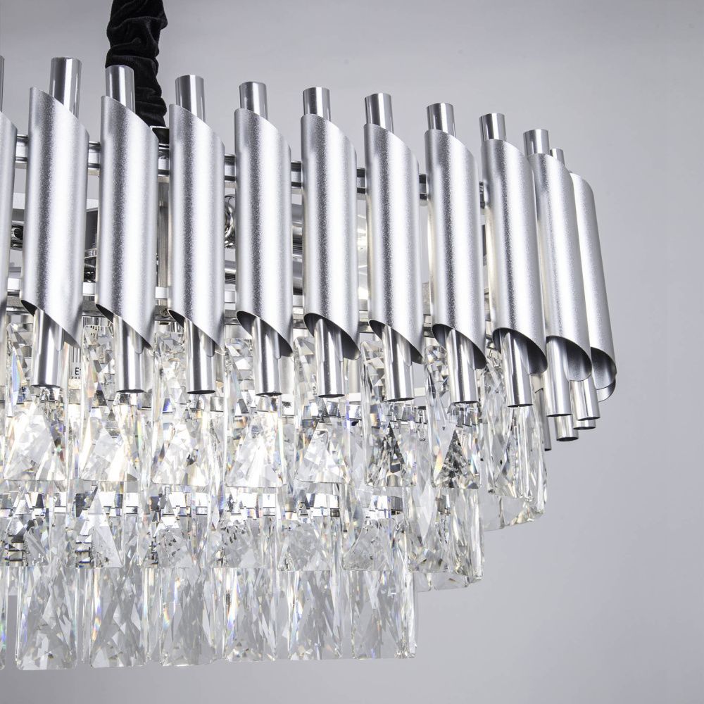 Подвесная люстра 90*33*82 см, Е14 12x40W, Серебро MODELUX ML.7010.12 SL