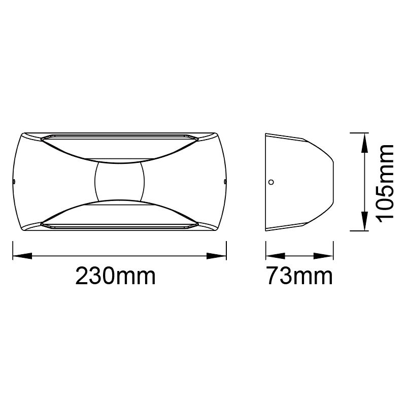 Уличный светильник 23*7,3*10,5-10,5 см, вр  см, *LED*12W, 3000K, Mantra Butan MAN8903, темно-серый