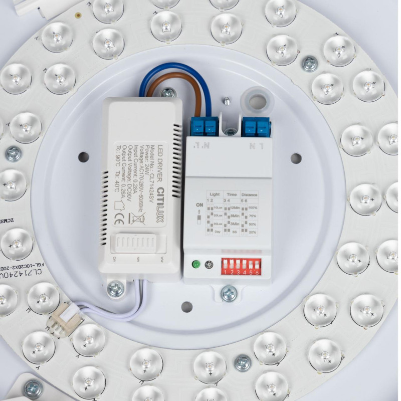 Светильник 28 см, 24W, 3000K-4000K-5500K Citilux Симпла CL71424SV белый