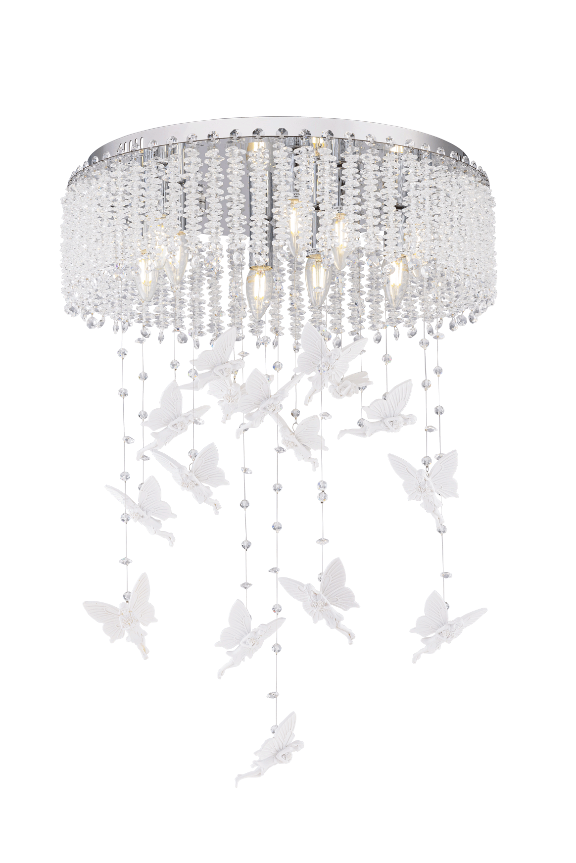 Люстра 550*750, 9*E14, 40W NewRgy Cristallo 5646R/9A CHROME+CLEAR6, Хром+Прозрачный