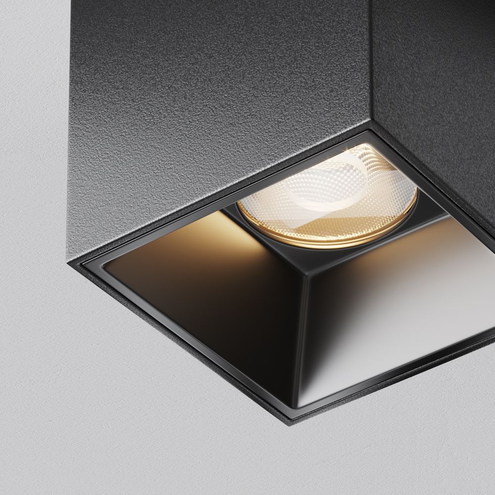 Потолочный светильник 5,3*5,3-6 см, LED*5W, 3000K, Maytoni Alfa LED 50° C064CL-5W3K-SQ-B, Черный