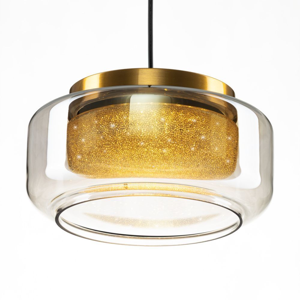 Подвесной светильник 22 см, 10W, 3000K, Citilux SIGNATURE CL247011 LED, черный-латунь