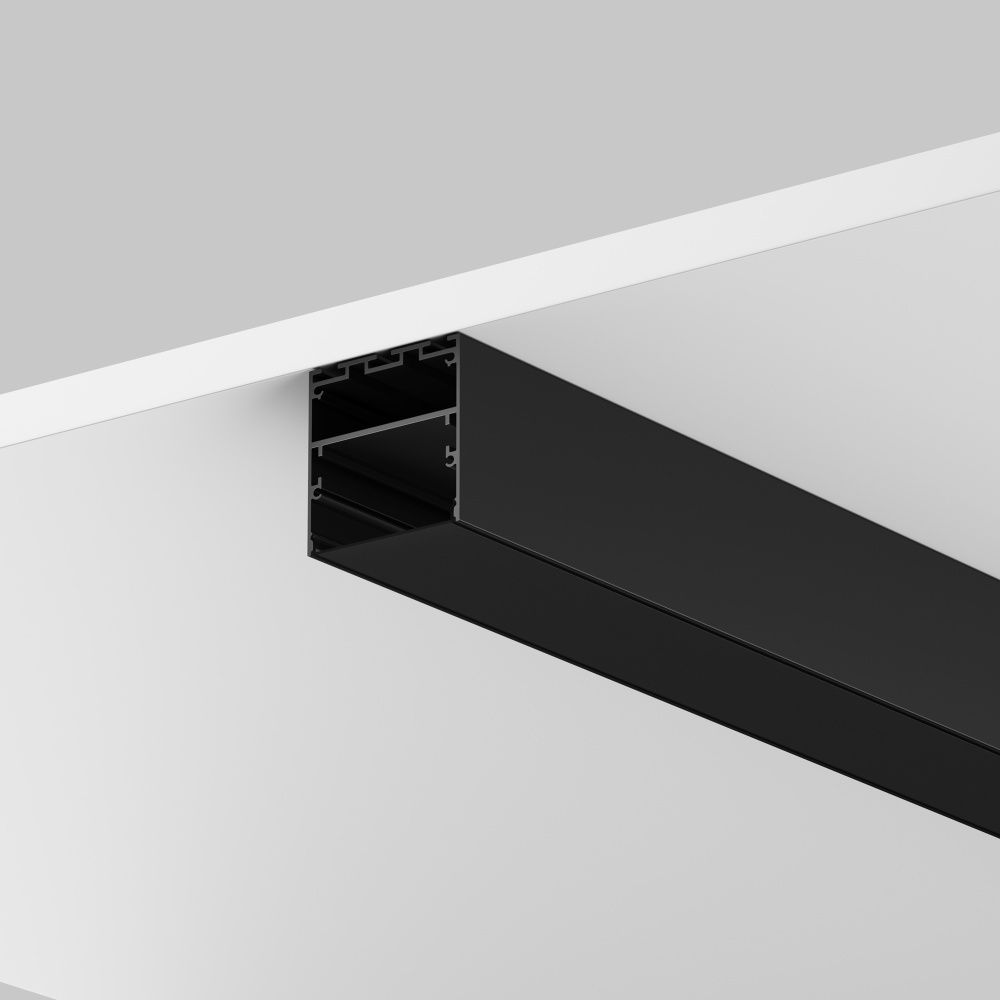 Рассеиватель для профиля 50×50 (Чёрный, 2 м), ALM-5050T-B-DF-2M 642048, 200*5*1 см, Maytoni Led Strip 642048, Черный