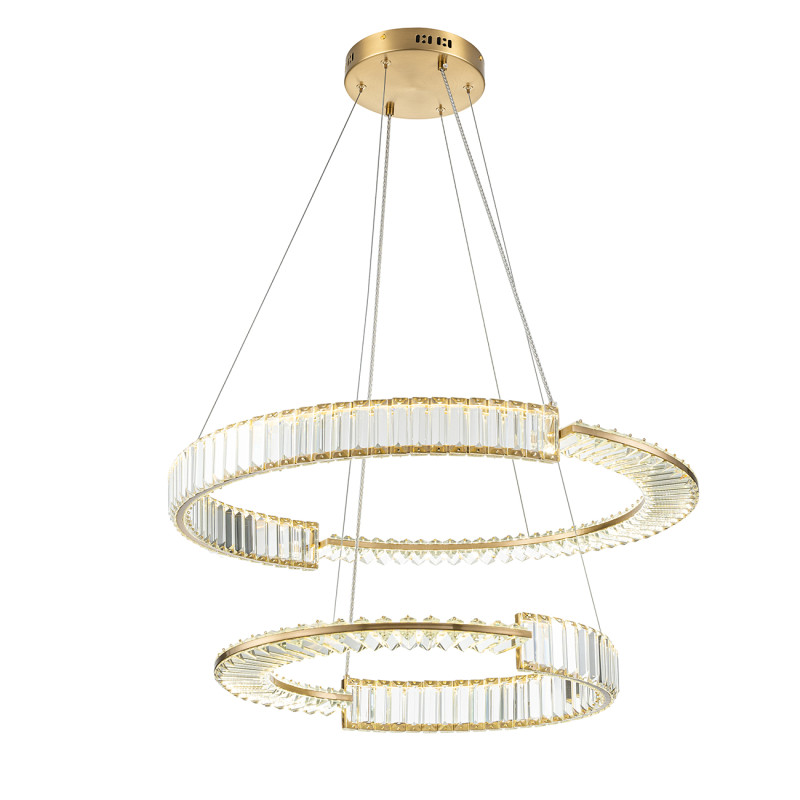 Люстра *80*150 см, 1*LED*60W, 4000К Indigo Crystal V000076L, бронзовый, 12015/2PL Brass
