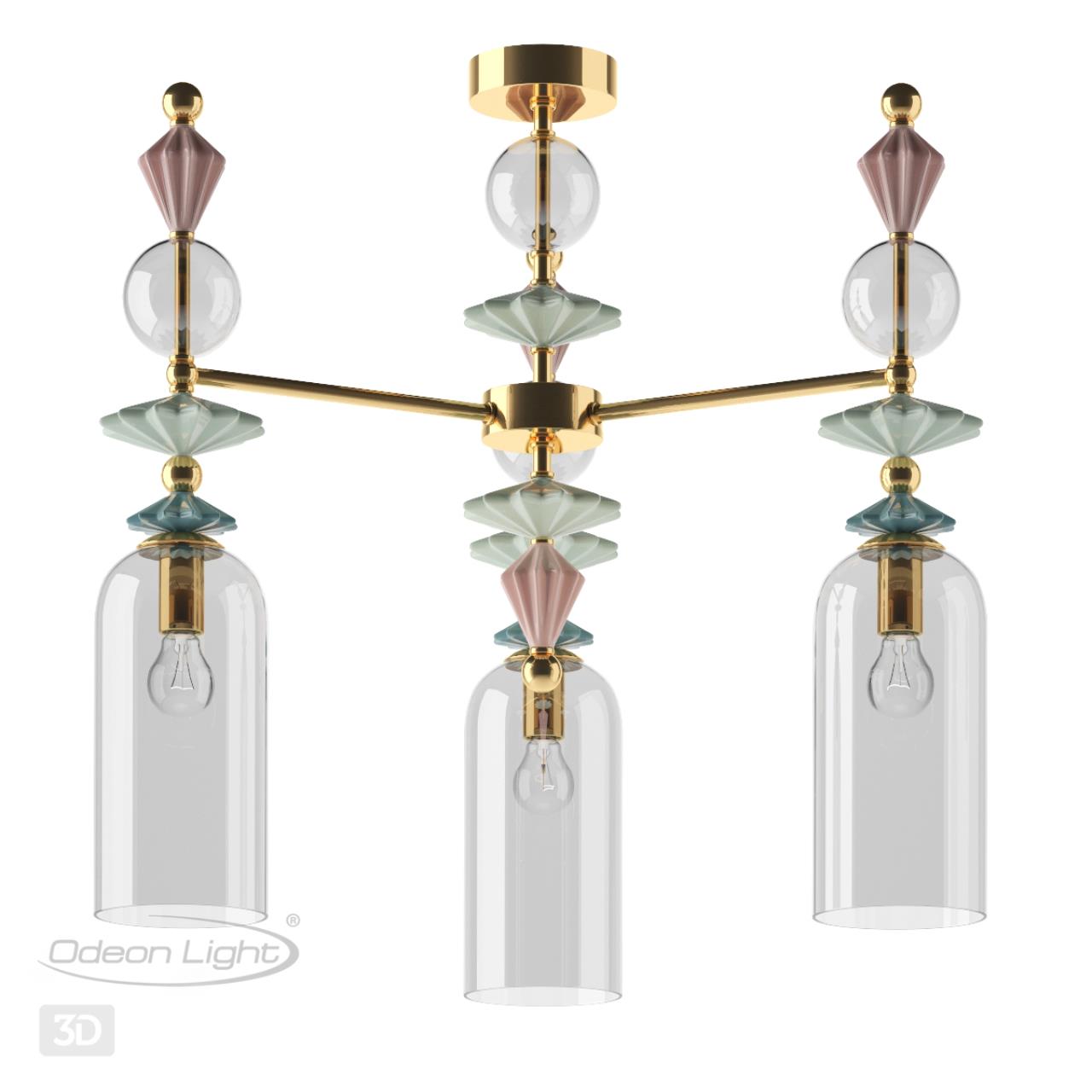 Подвесная люстра диаметр 65 см Odeon Light Bizet 4855/3C Золото