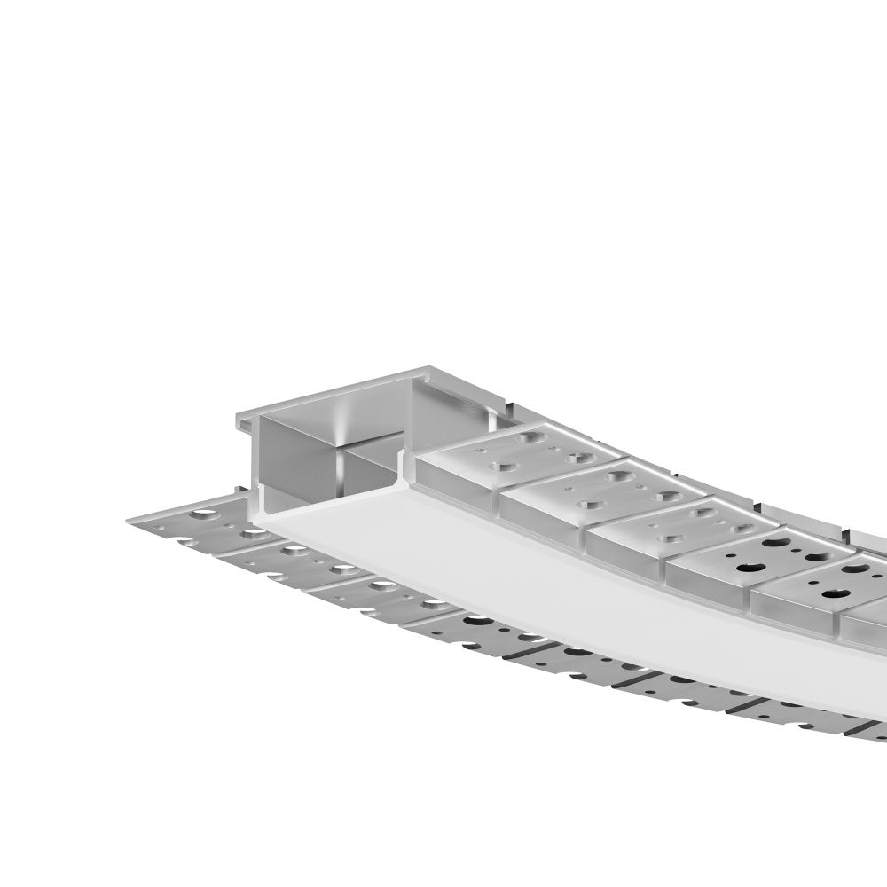 Алюминиевый профиль встраиваемый с боковым изгибом Maytoni Led Strip Встраиваемый со скрытым фланцем профиль Серебро 636003