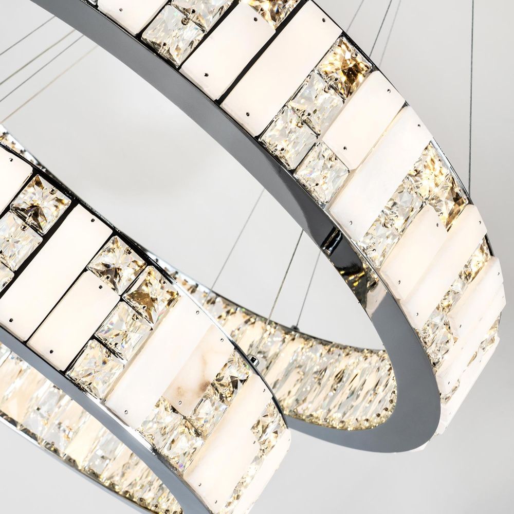 Подвесная люстра 80x80см, LED, 72Вт, 3000 / 6000K, Modelux ML.6985.800.600P CR Хром