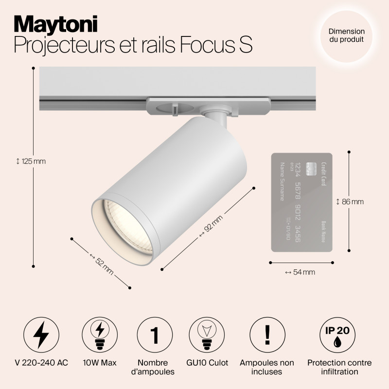 Трековый светильник Maytoni Track lamps TR020-1-GU10-W, белый