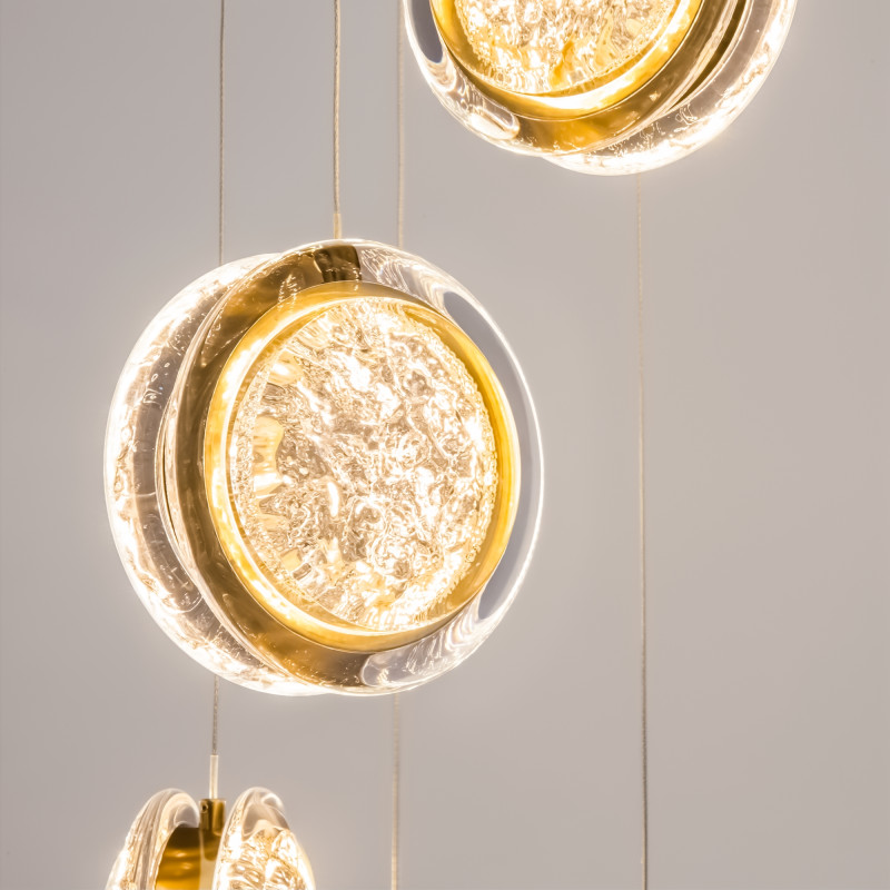 Каскадная люстра 45*45*367 см, LED, 3000К, Maytoni Pharao MOD361PL-L41BS3K латунный