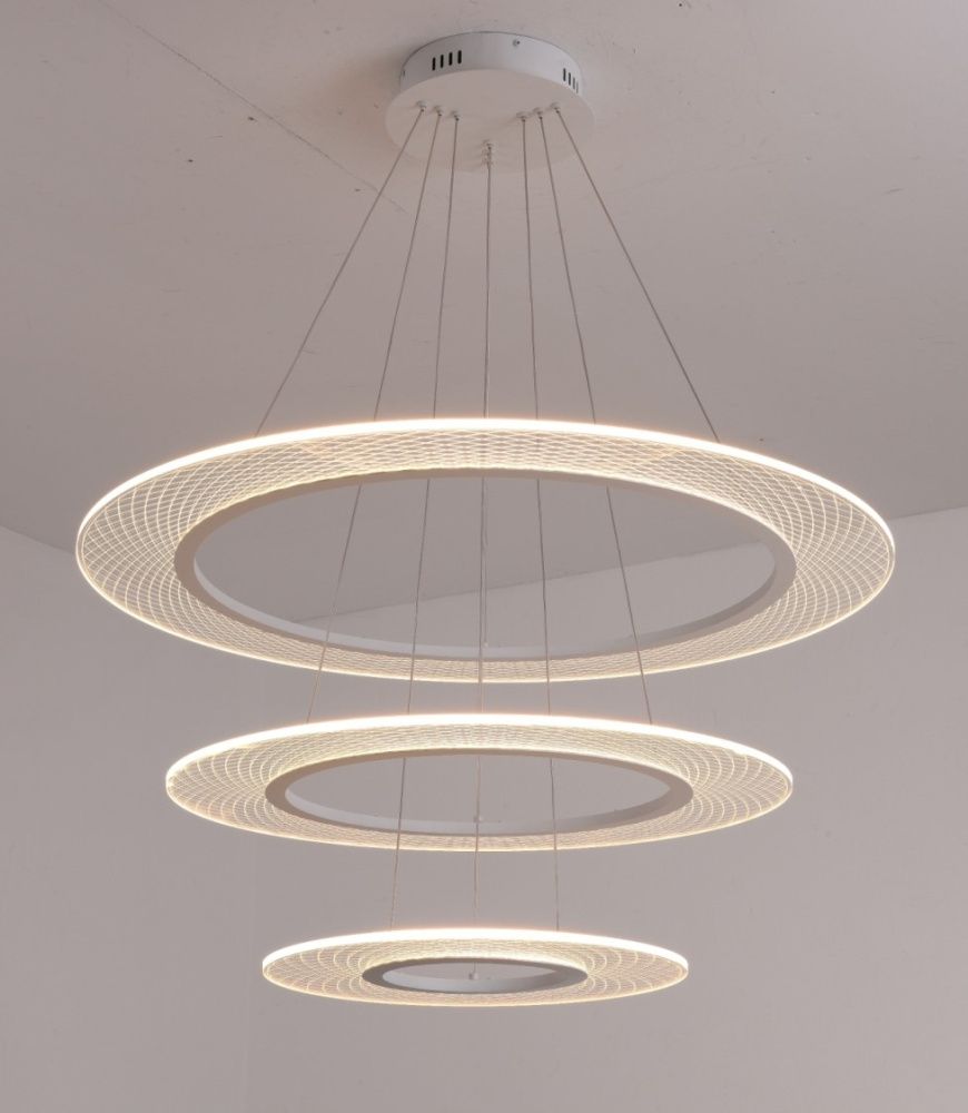 Люстра Ø800 (600) (400) x H1200, мм, 75W 4000K, WH (БЕЛЫЙ) NewRgy 2362P-360 WH