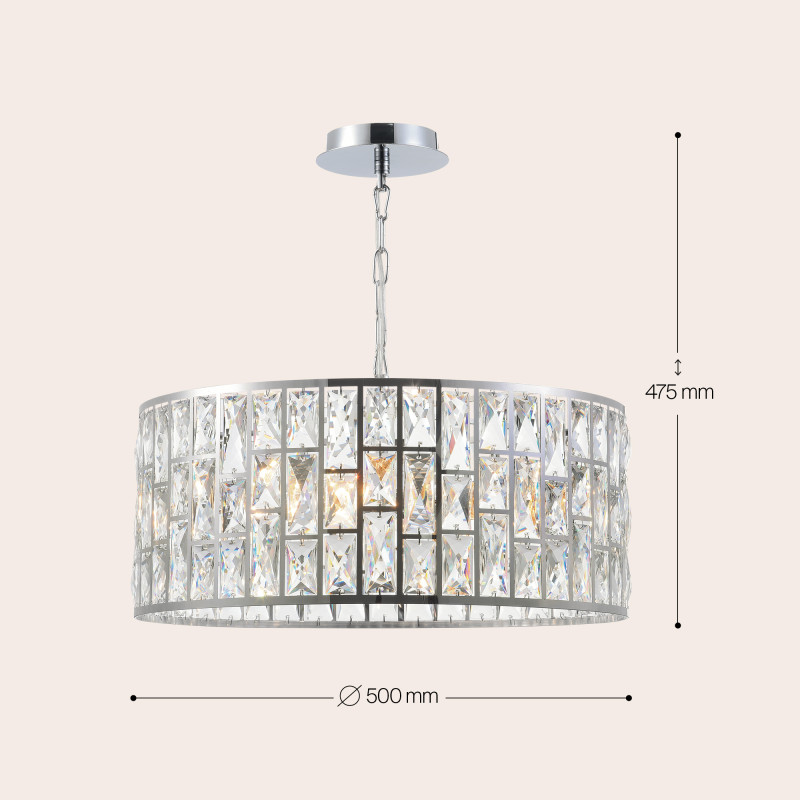 Светильник подвесной Maytoni Gelid MOD184-PL-04-CH, диаметр 50 см, хром