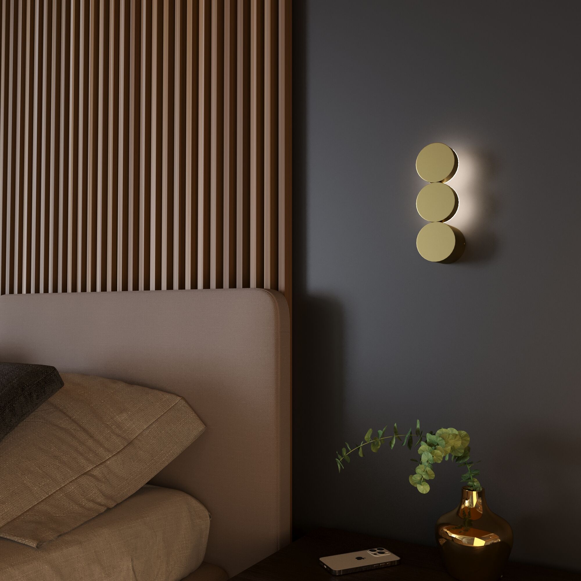 Бра 24 см, 12W, 3000K, Elektrostandard Brioni LED 40130/LED, золото