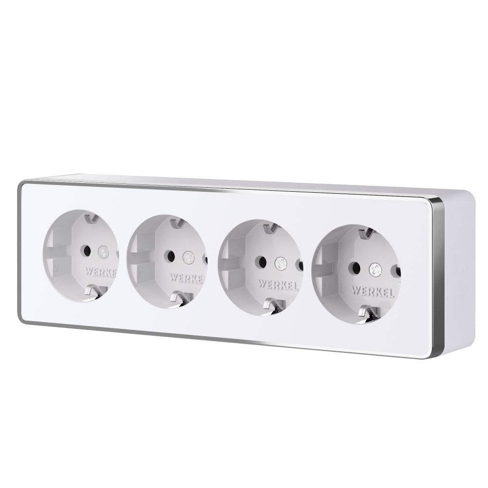 W5072210 Розетка четверная с заземлением и шторками Gallant, белый Werkel, 4690389218002