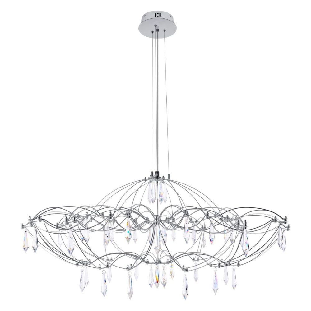 Подвесная люстра 90 см, 27W, 3000K, Loft IT Mira 10586/900 Silver Asfour, серебро 