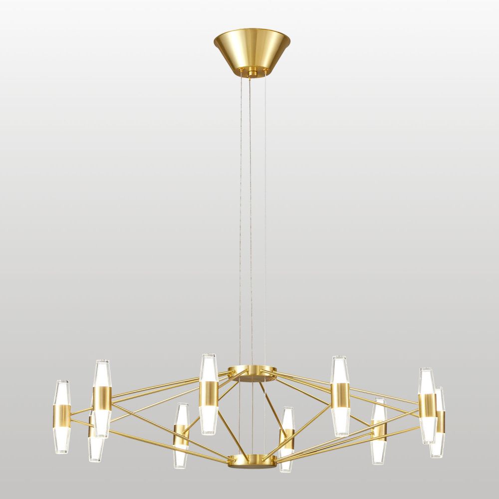 Люстра подвесная *80*45-150 см, 20*led*3W, 4000K, Lussole Hopkins LSP-7409, матовое золото