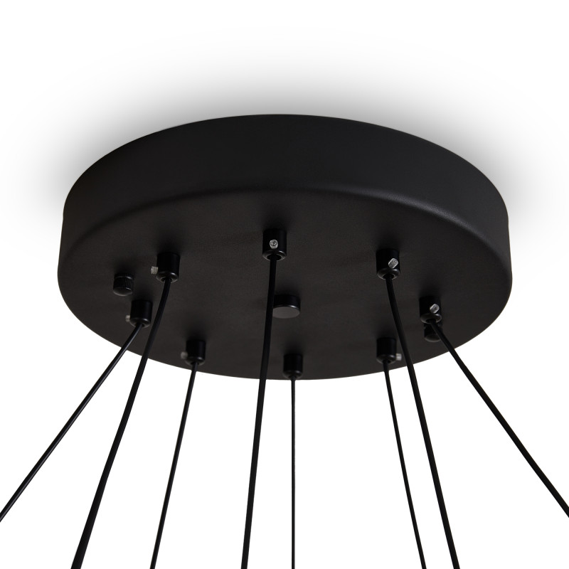 Подвесная люстра 80 см, 70W, 3000K, Freya Collar FR6180PL-L70B, черный