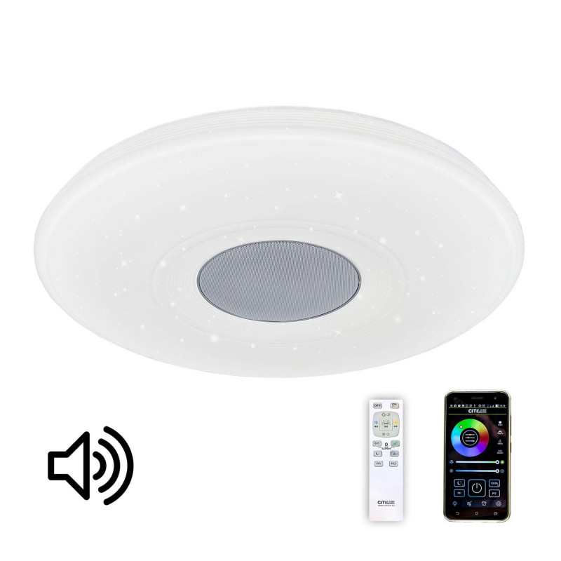 Светильник 50 см, 60 W, 3000-4200K музыкальный с Bluetooth Citilux CL703M60, белый