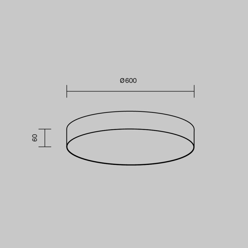 Накладной светильник 60*60*6 см, LED, 90W, 3000К, Maytoni Technical Zon C032CL-90W3K-RD-W белый