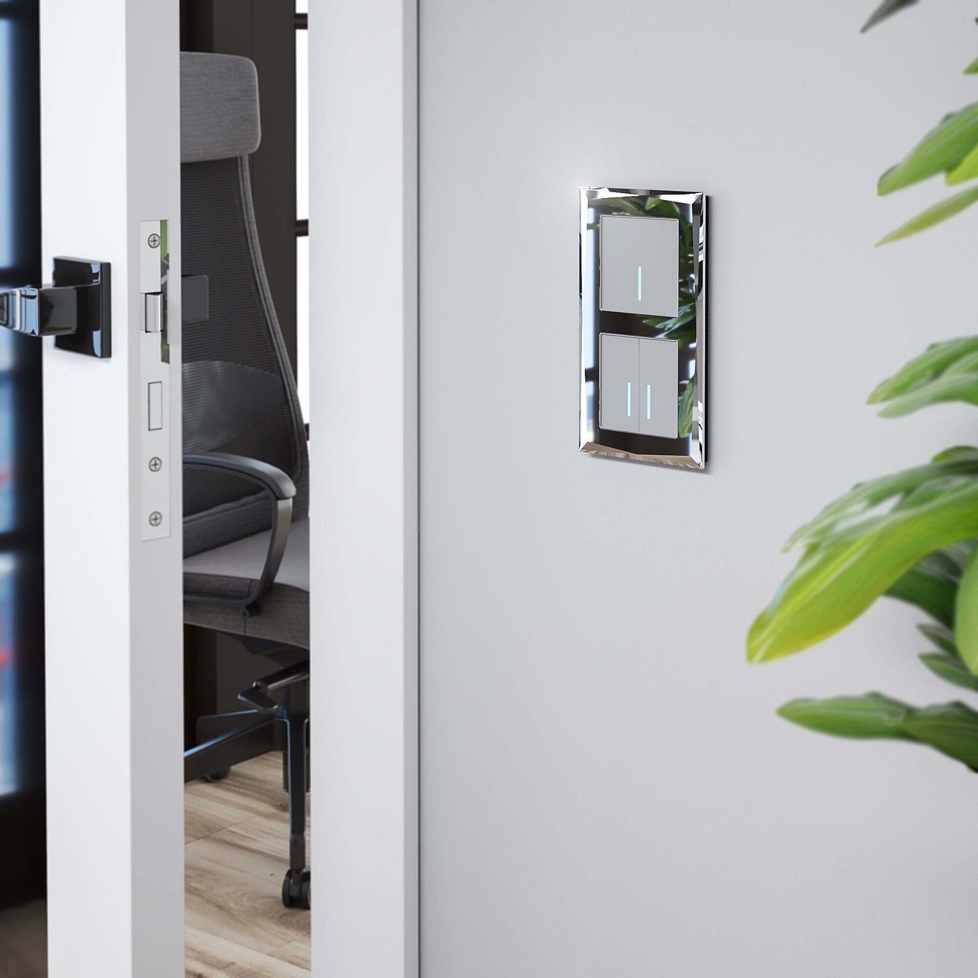 Сенсорный выключатель одноклавишный с подсветкой 1000 Вт (серебряный) W4510006 Werkel 4690389179525