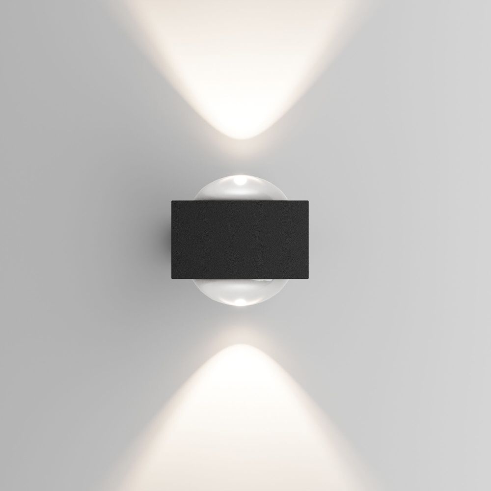 Уличный настенный светильник со светодиодами 4 см, 2W, 4000K, Elektrostandard Lenses 35191/W, черный