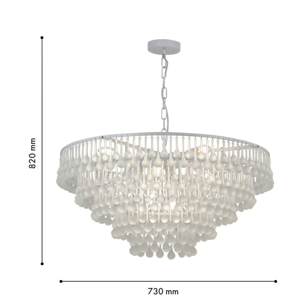 Подвесная люстра 73*37,5-82 см, 10*E14, 60W, Favourite Boonden 4604-10p, белый
