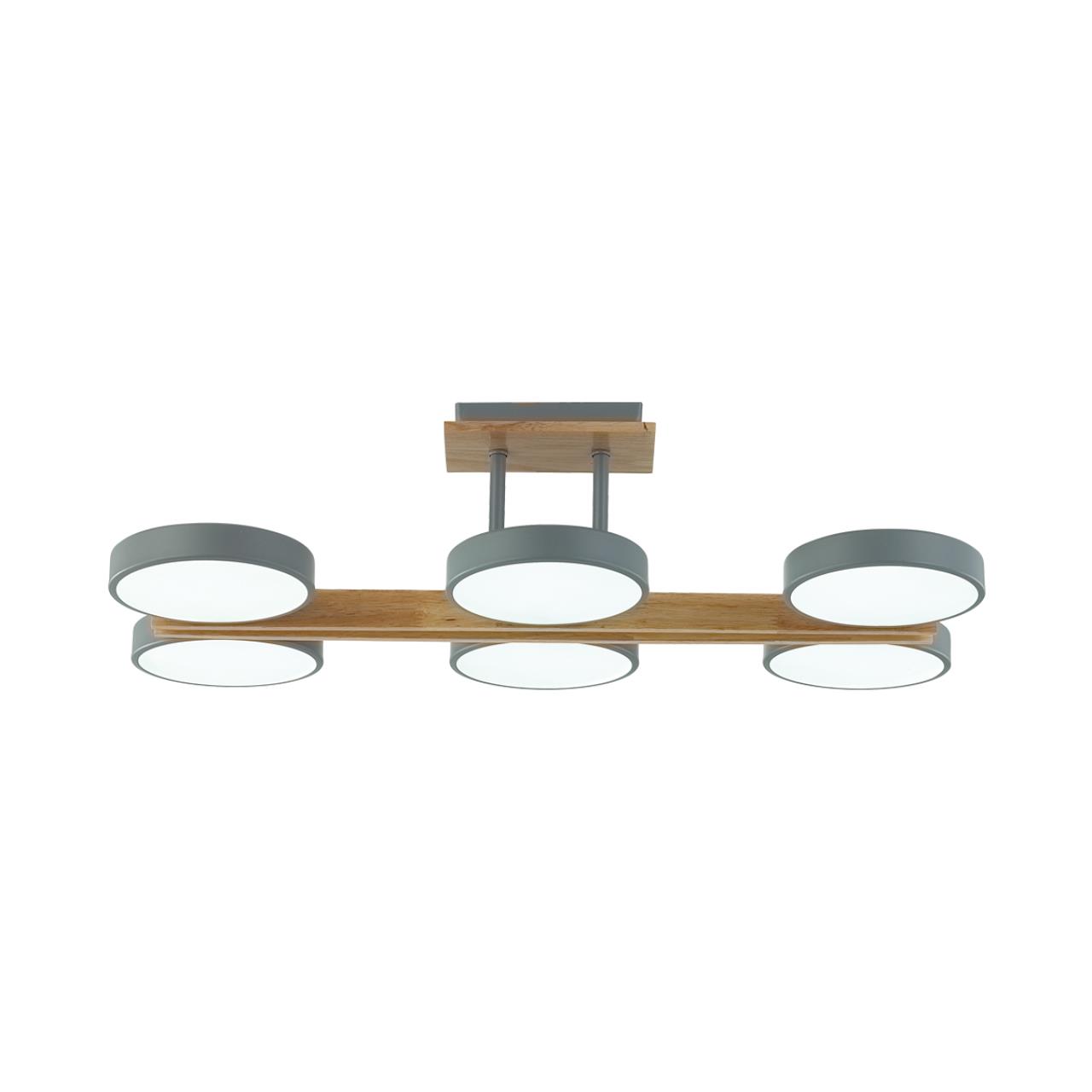 Потолочный светильник 33*65*17 см, 1*LED*108W 3000-4000-6000K Lumion Plato 8031/108CL серый, дерево