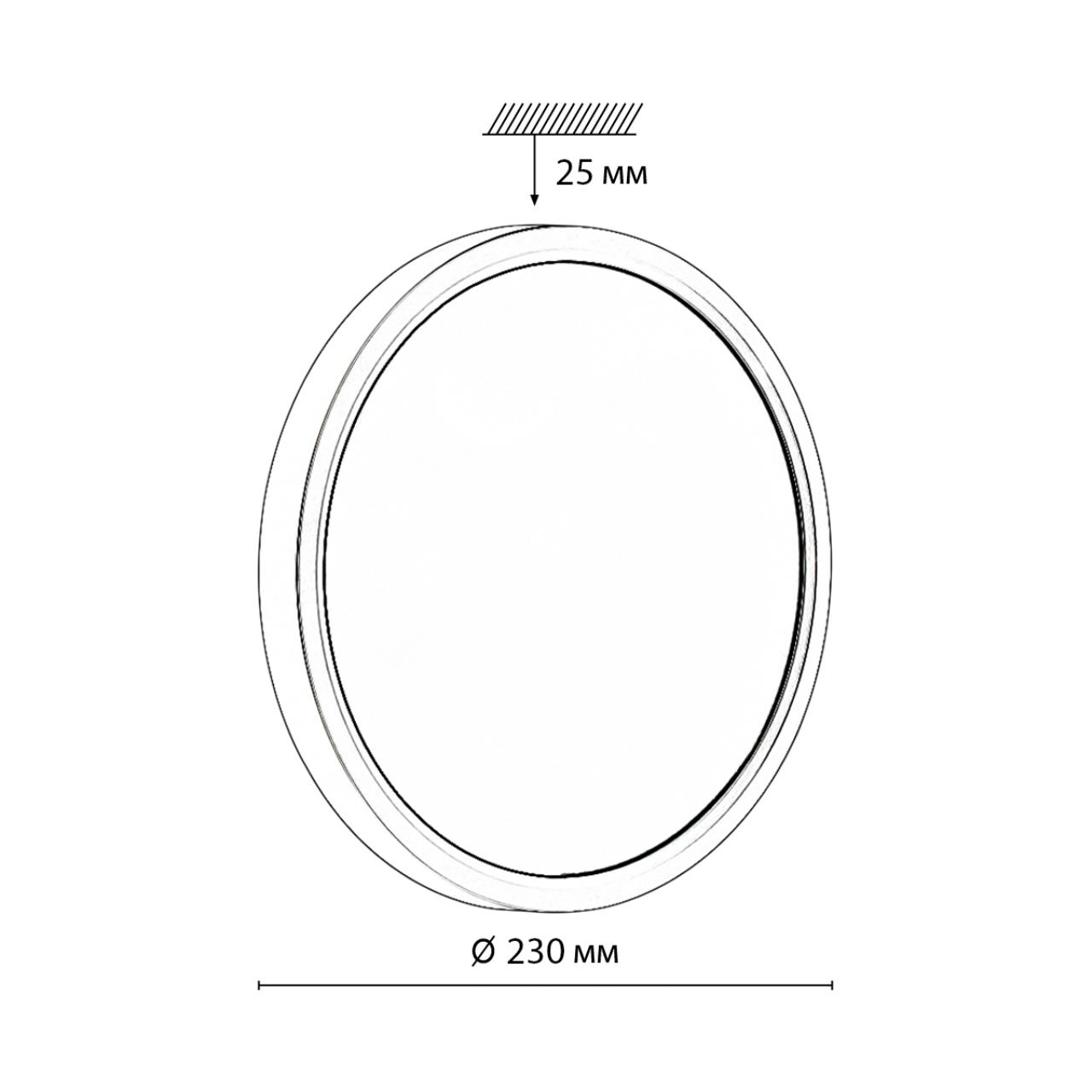 Cветильник 23*2,5 см, LED 18W, 3000/4000 К, IP40, черный, пластик Sonex Alfa Black, 7660/18L