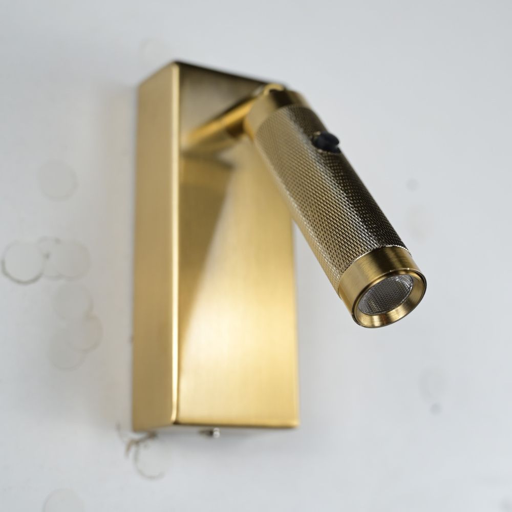 Бра Chelsom WALL LED KNURL BRASS 13*5*13 см, 1*LED*3W, 4000K, ImperiumLoft 44.603, Латунь