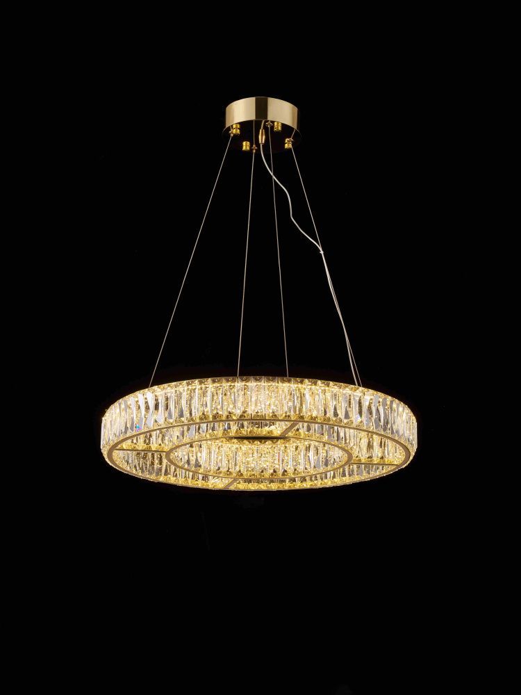 Люстра Ø600 x H80 (1200) мм, LED 122W 3000-6500K NewRgy H GOLD (Золото) E26-ф600*H80(1200) H GOLD