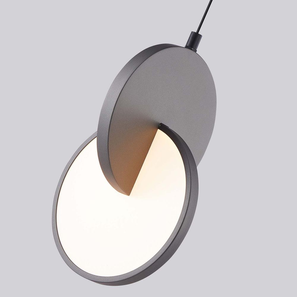 Подвес 17*40,5-198 см, 1*LED, 7W, 3000K, F-Promo Grahan 4609-1P, черный матовый
