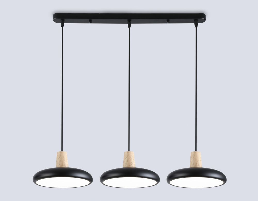 Светильник светодиодный подвесной 55*20*80- см, **W, 3000-6000K, Ambrella Light Comfort FL4841, черный, дерево