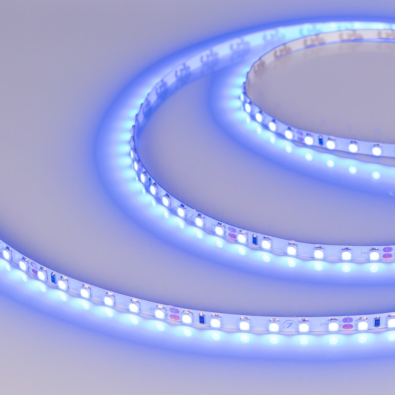 Светодиодная лента RT 2-5000 24V Blue 5mm 2x (3528, 600 LED, LUX) (Arlight, 9.6 Вт/м, IP20) 015660(1), цена за метр, катушкой по 5 м