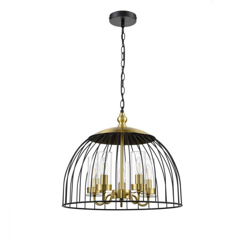 Подвесная люстра Vele Luce Florian VL5062P05, диаметр 49 см, черный-бронза
