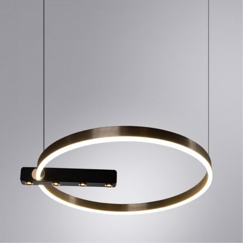Светильник 65 см, 65W, 3000-6000K, Arte Lamp VERITATE A2221SP-1BR, черный-коричневый