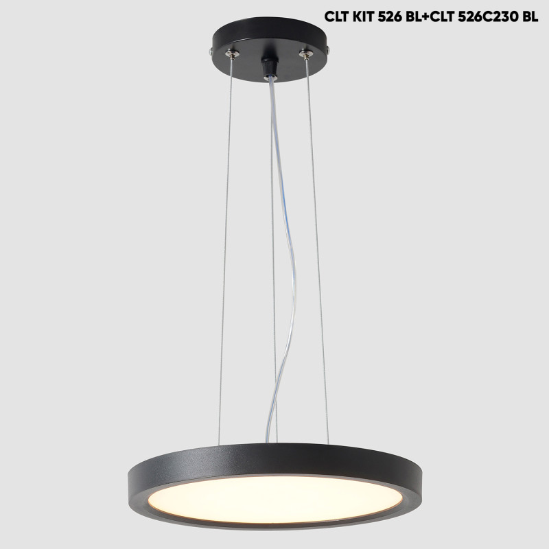 Светильник потолочный 23 см, 18W, 3000-6000K, Crystal Lux CLT 526C230 BL, черный