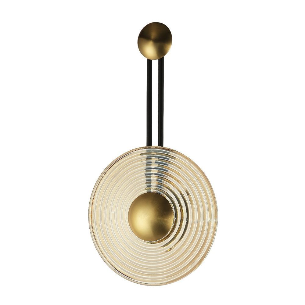 Бра 30*10*50 см, 1*LED*8W, 4000K Gerhort G31200/1wBK+GD AMB, Черный, золото